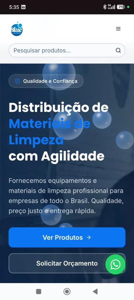 Blue Papéis — versão mobile