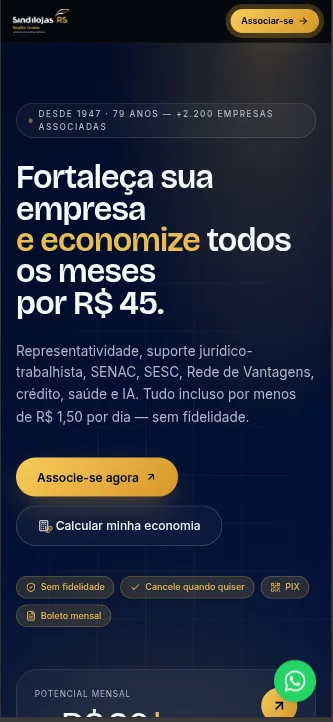 Sindilojas RS — versão mobile
