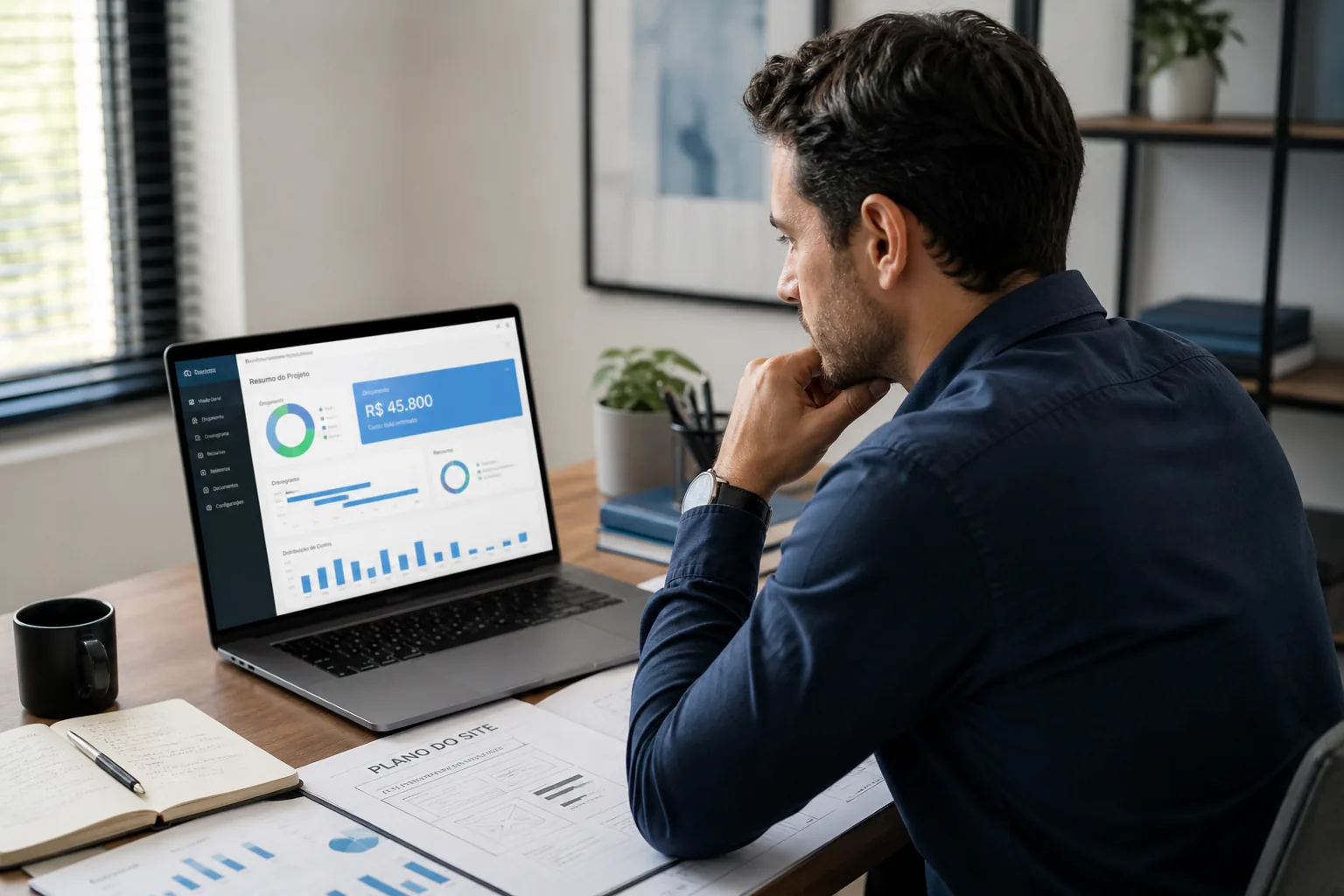 Planejamento de orçamento e métricas para criar site empresarial