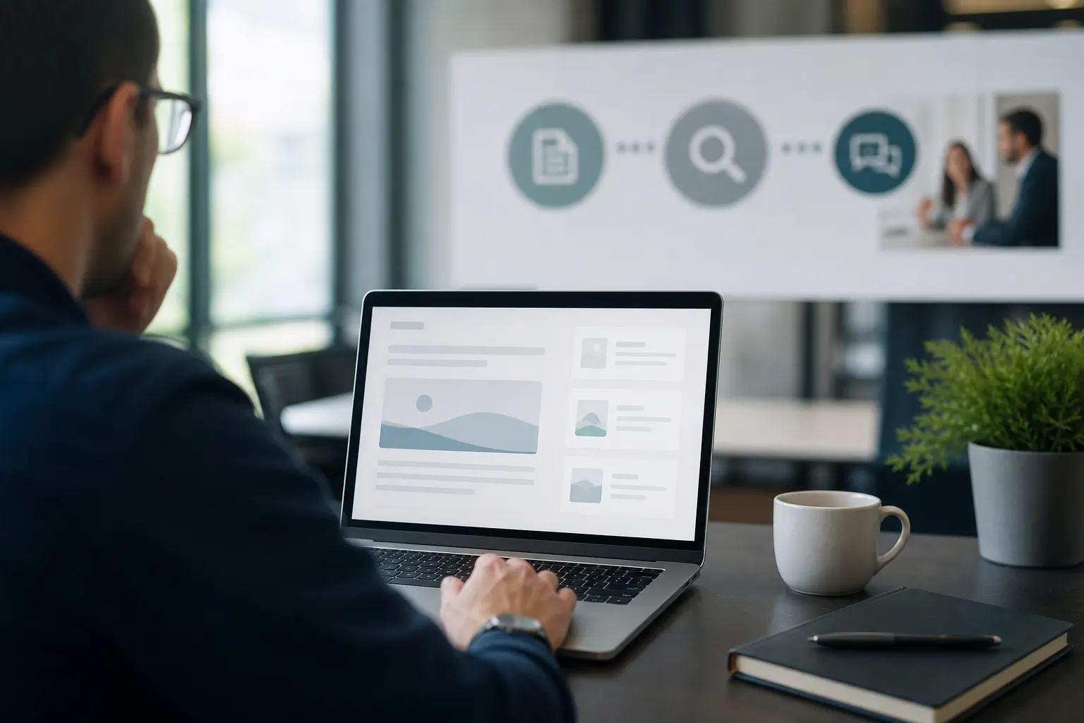 Marketing de conteúdo ajudando uma empresa a atrair novos clientes pela internet